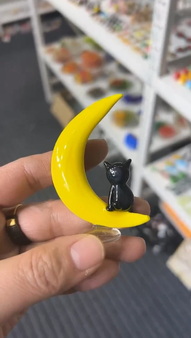 手工艺品琉璃月亮猫
