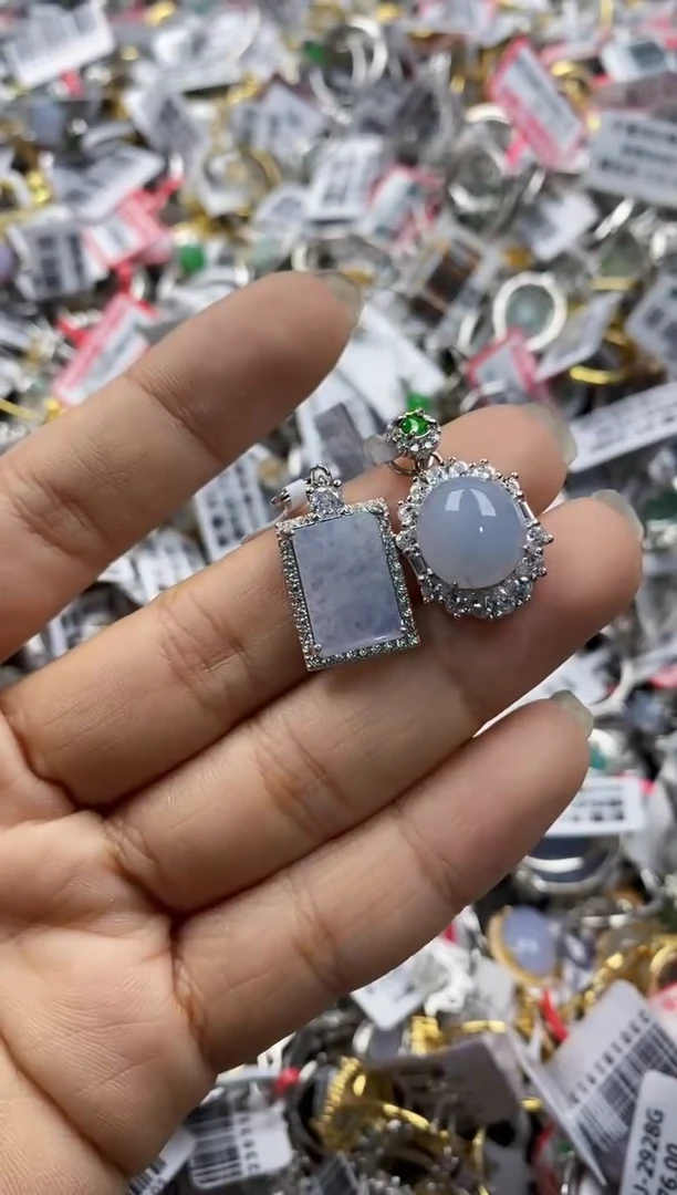 银S925镶嵌戒指翡翠4444-----4