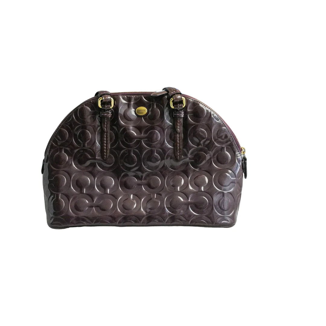 95新 COACH/蔻驰 coach 红色漆皮贝壳包 032311