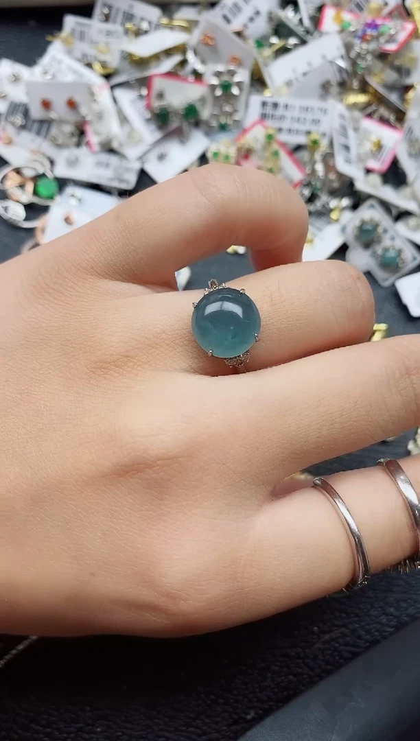 银S925镶嵌戒指翡翠用****31