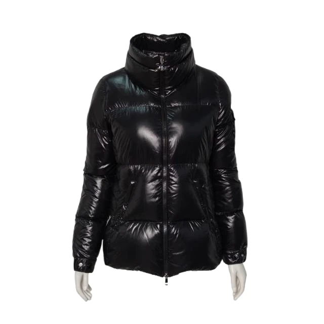 99新 MONCLER 汤/P235907196/ 黑色 立领 拉链羽绒服 0码