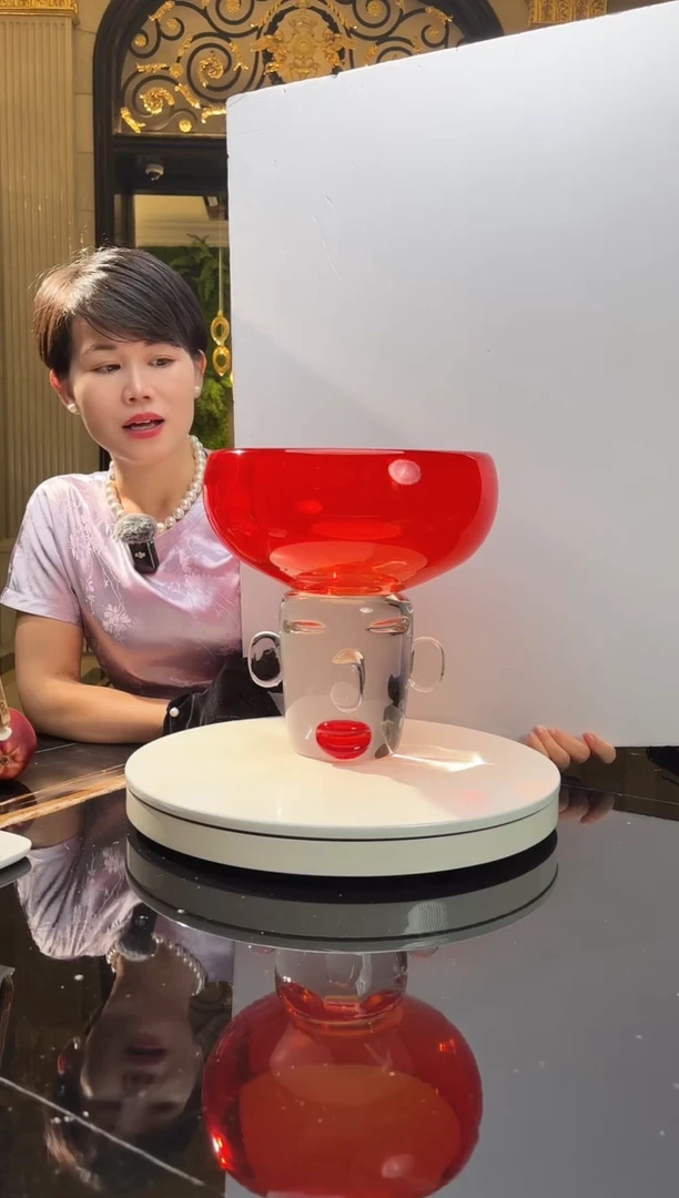 摆件AJ03243红色人物图腾艺术果碗