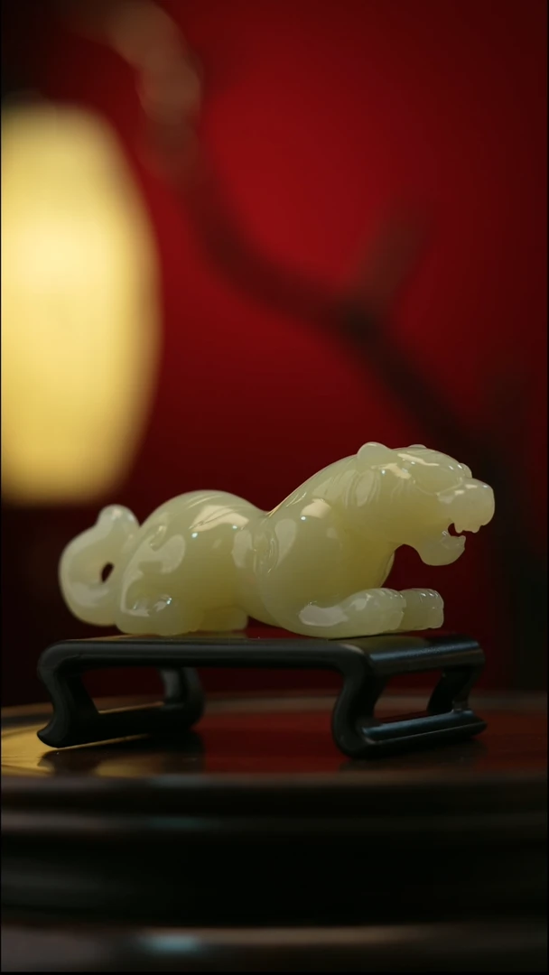 玉【虎虎生威】天然玉手把件