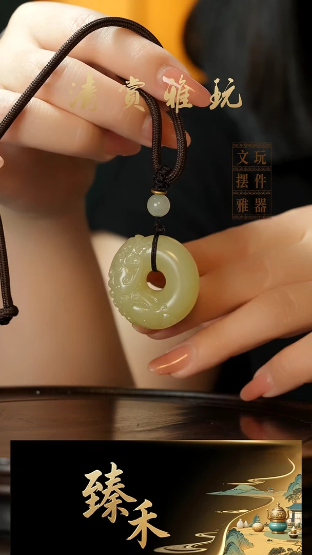 玉《貔貅平安扣》手把件摆件