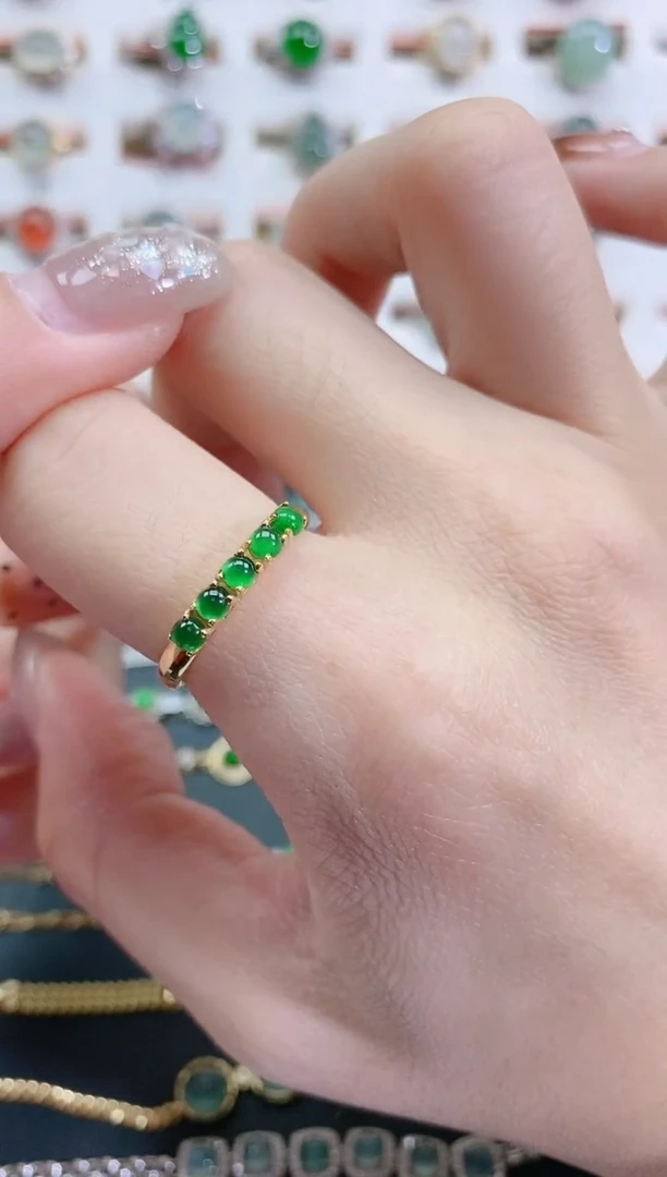 银S925镶嵌戒指翡翠天然翡翠