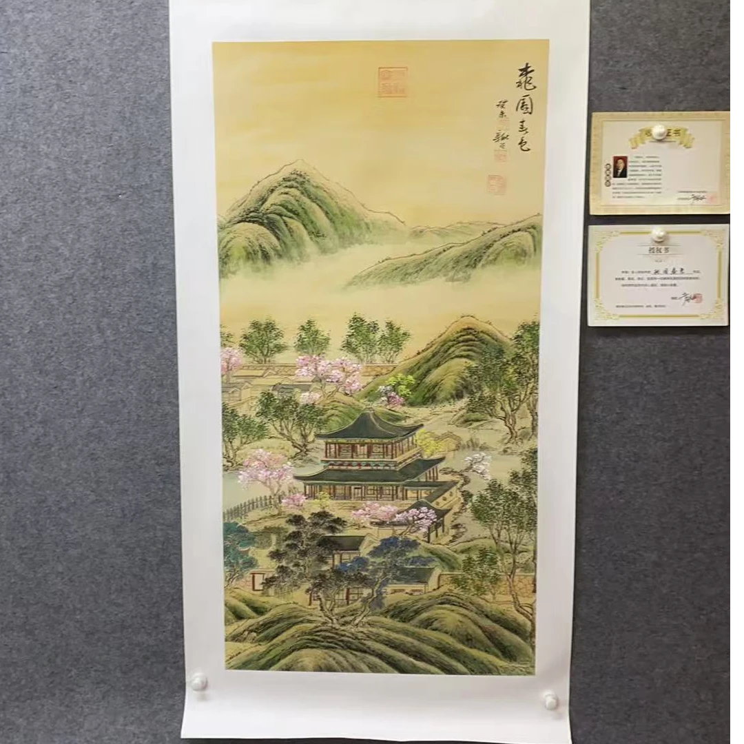 李新社-四尺桃园春色山水画