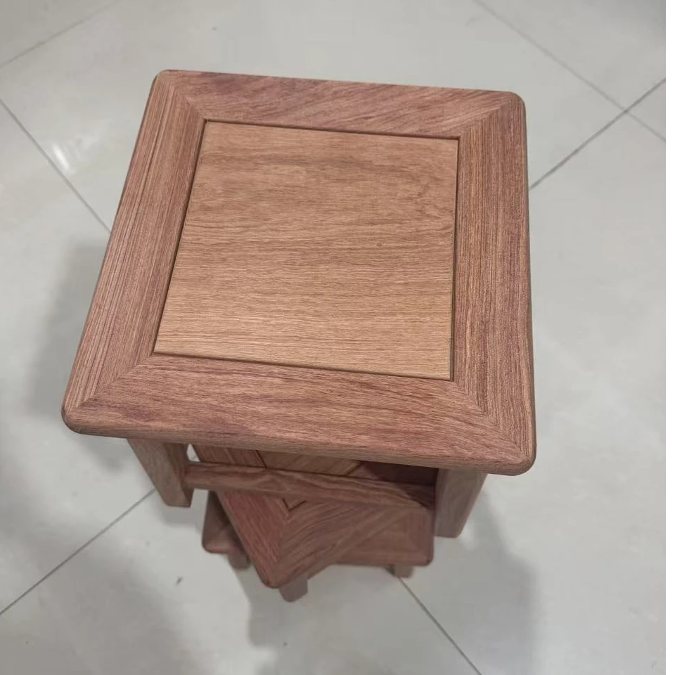 巴花方凳家用木凳结实实木矮凳客厅换鞋凳大料加高小凳