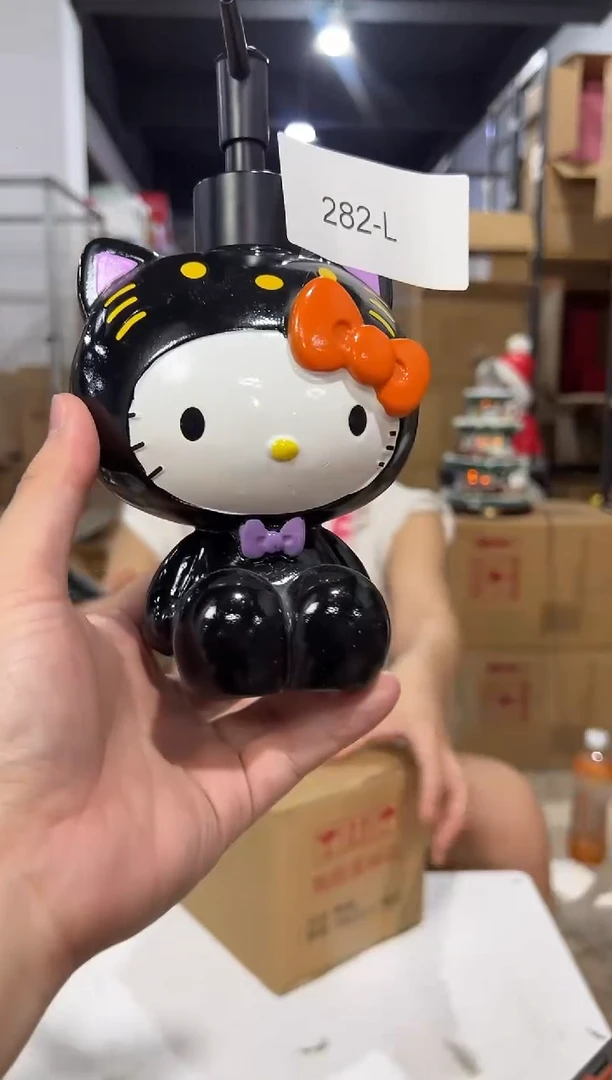 瓷片树脂万圣节kt猫蹲坐按压瓶微瑕