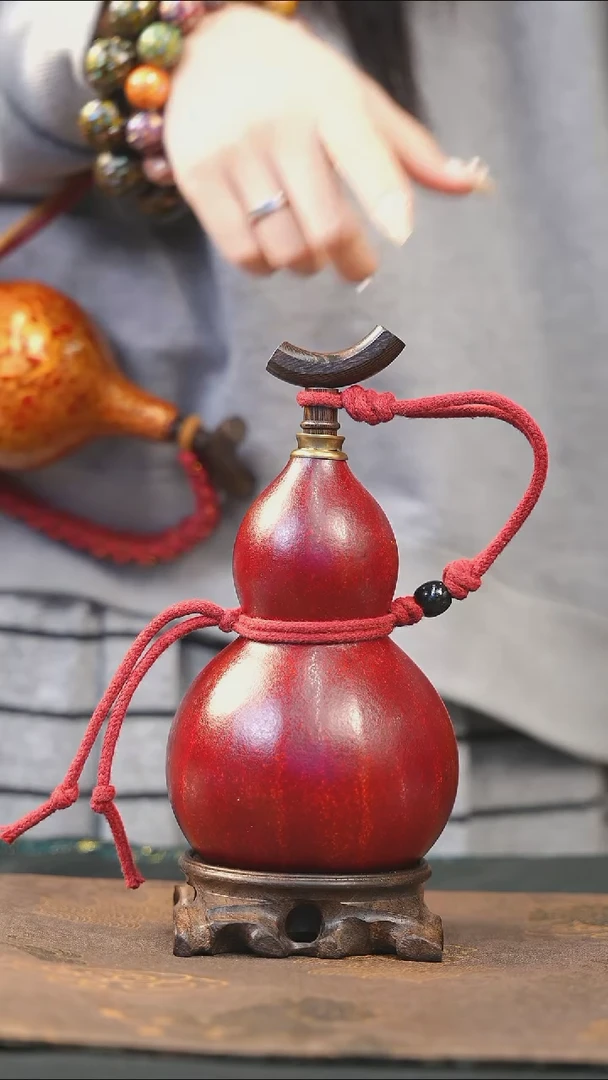 【闪购商品】XJ356大漆酒葫芦不包手串及旋转底座