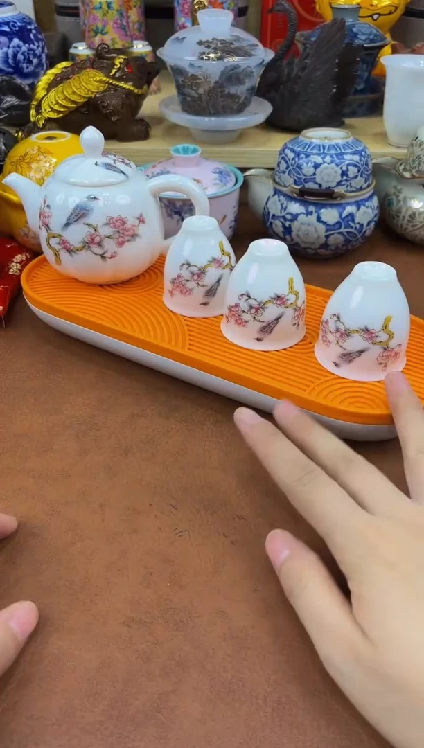 陶瓷茶具摆件旅行套组