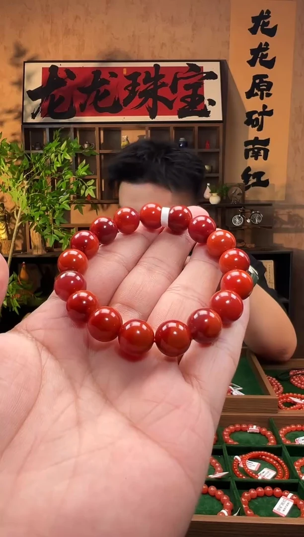 未镶嵌手链南红玛瑙A**！瓦西南红11m+/一物一拍
