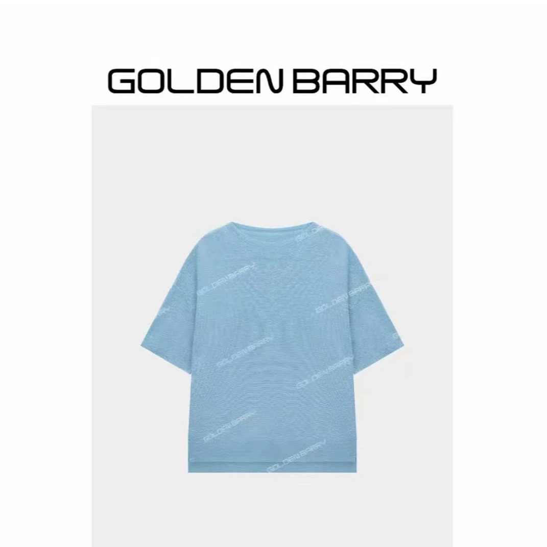 GOLDENBARRY|241246“初恋小雏菊”圆领套头针织短袖