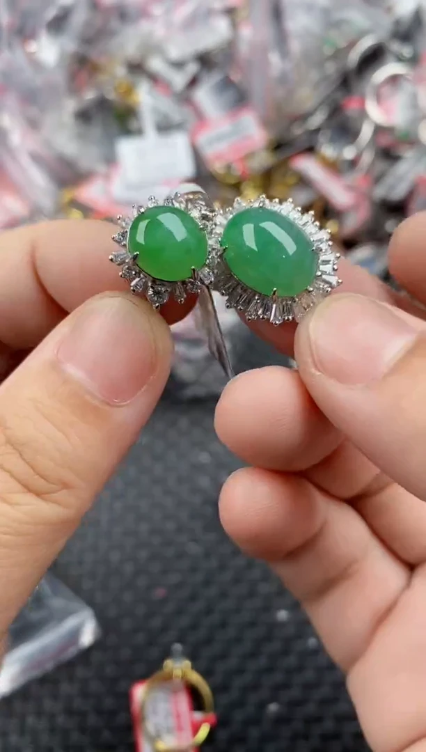 银S925镶嵌戒指翡翠33333  6