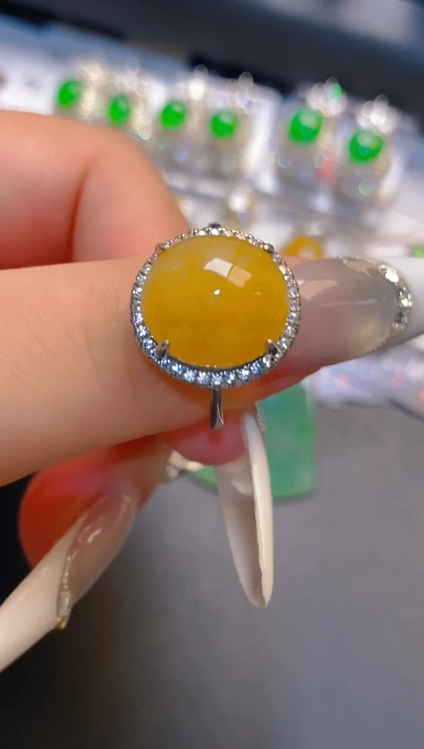 翡翠银S925镶嵌耳饰天然