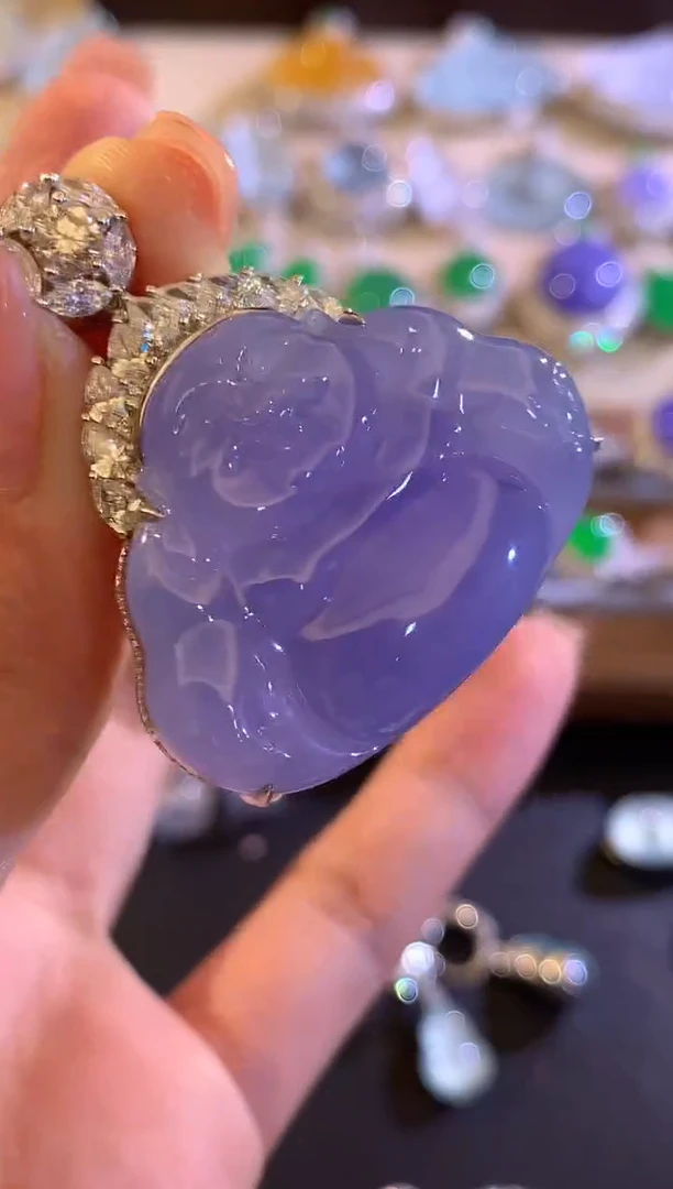 吊坠(不含链)18K金镶嵌翡翠珊**了a220