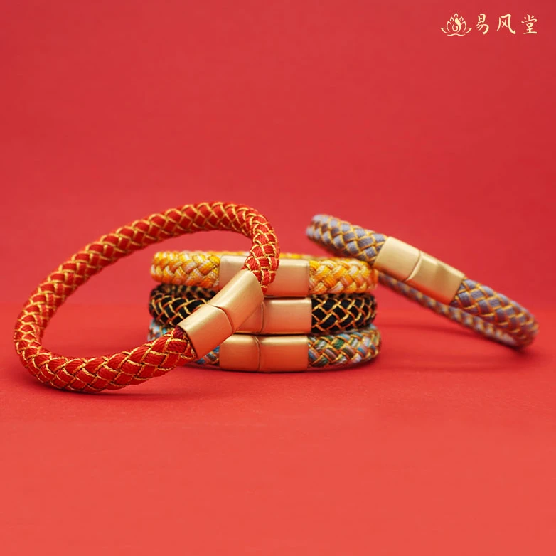 钛钢布艺手链 普陀五色龙鳞手绳