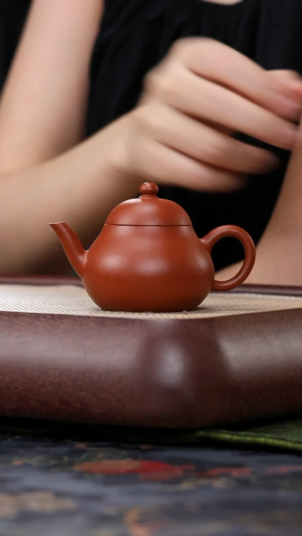 茶壶紫砂xyt 精品紫砂壶 朱泥 梨