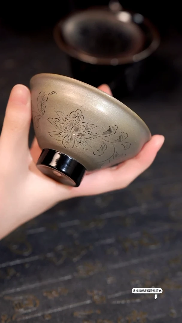 非遗漆器黄宝贤老师亲制建盏主人杯