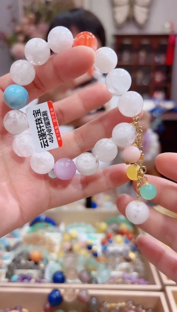 水晶手串18K金镶嵌设计款珠串