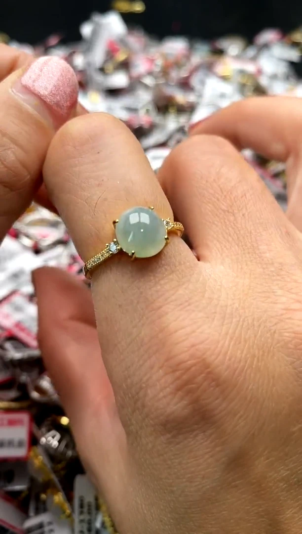 【闪购商品】翡翠戒指银S925镶嵌6666666    4