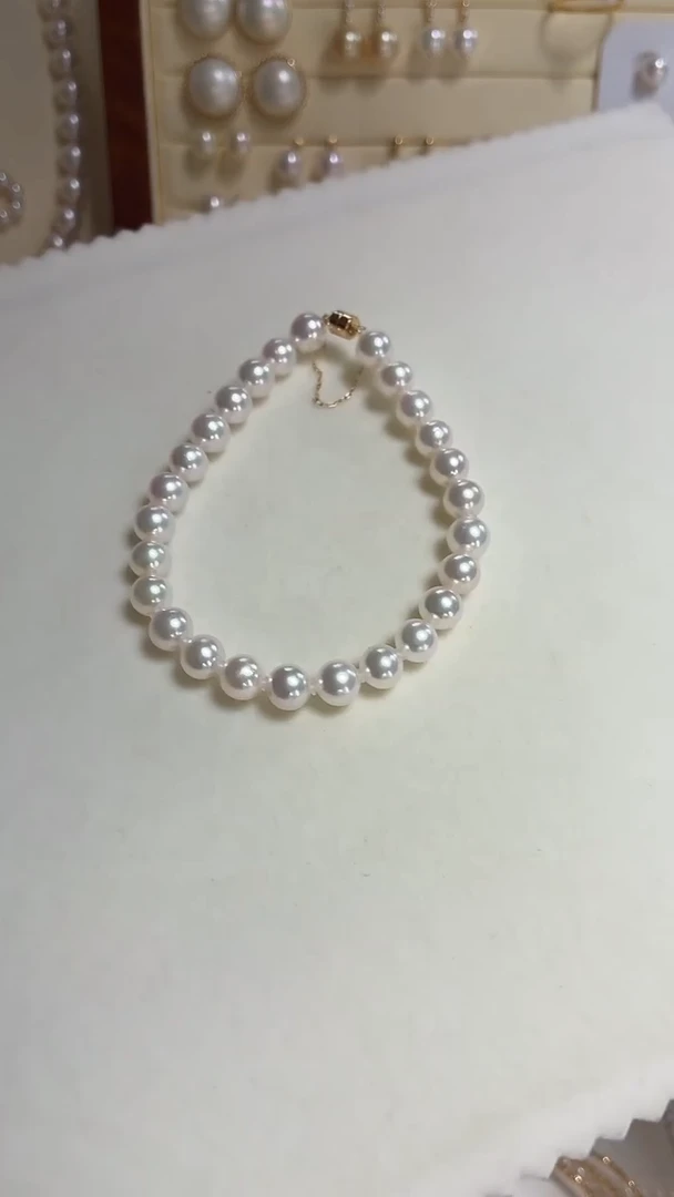 海水珍珠18K金镶嵌手链落樱手链