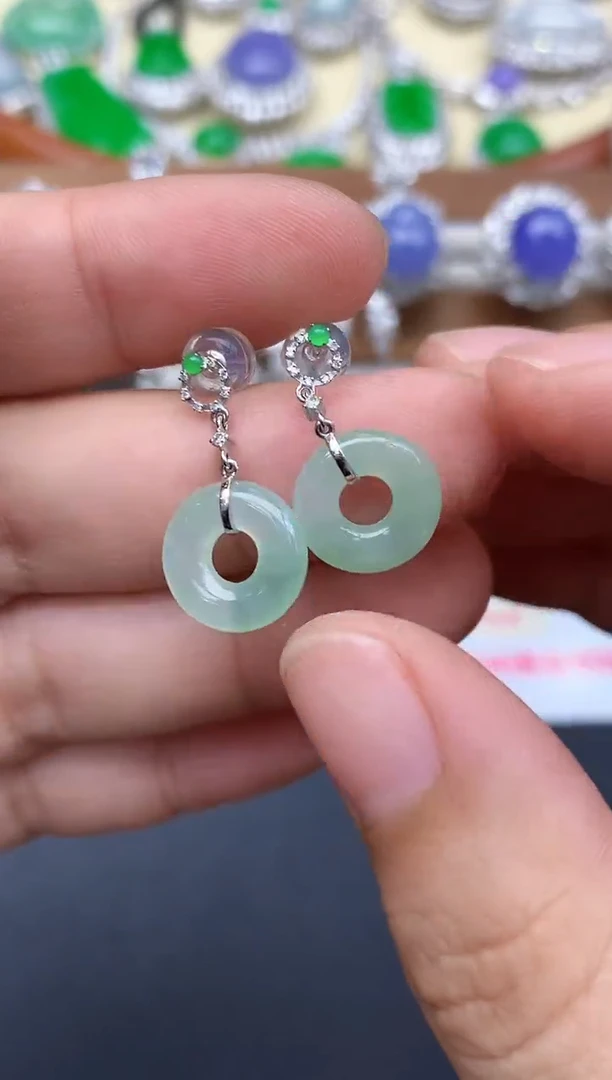 18K金镶嵌翡翠耳饰168-中国好珍宝