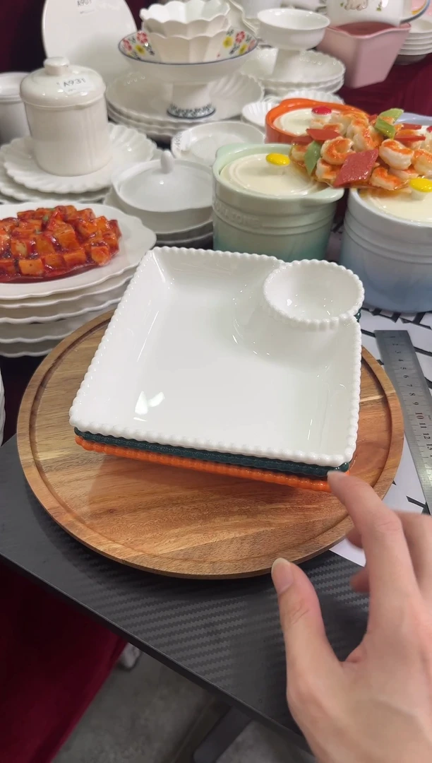 摆件陶微瑕 3个8英寸饺子盘