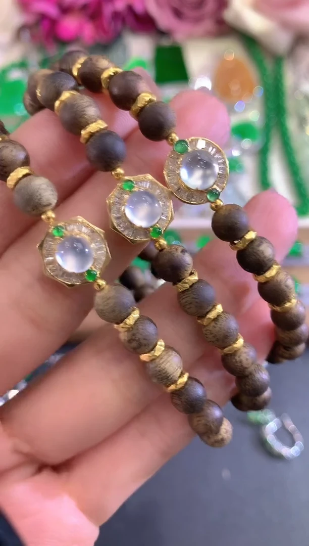 18K金镶嵌手链翡翠q42多样性一件发货