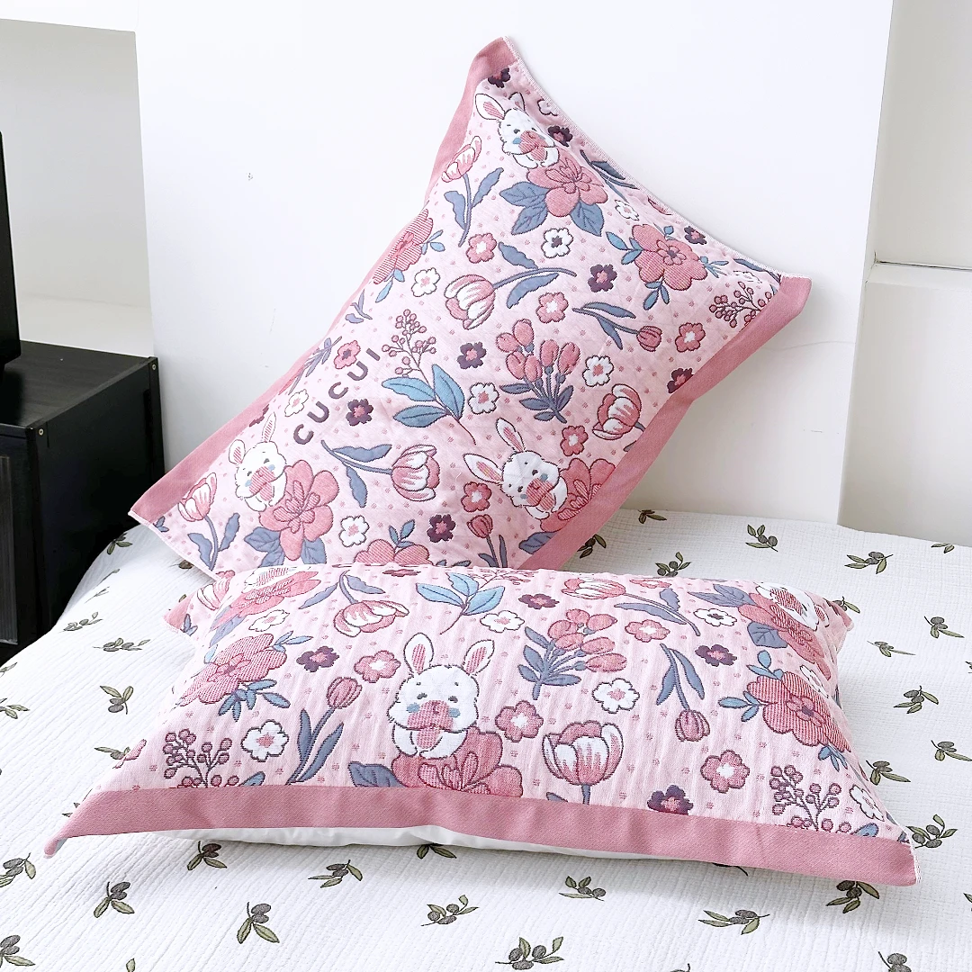 【京かわ会社】一对装两只枕巾52*75cm 粉兔