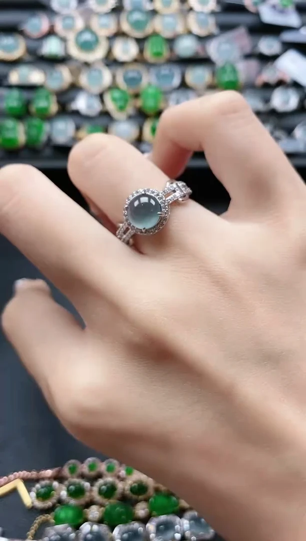 【闪购商品】翡翠戒指银S925镶嵌51151