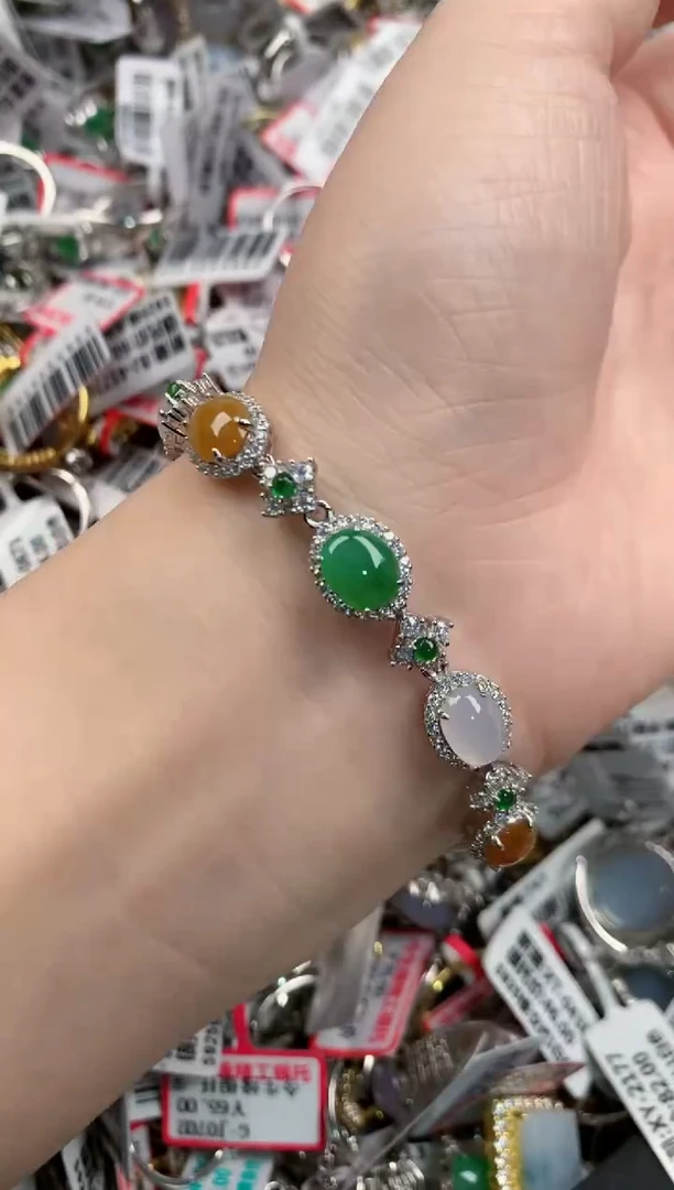 银S925镶嵌戒指翡翠141414---9