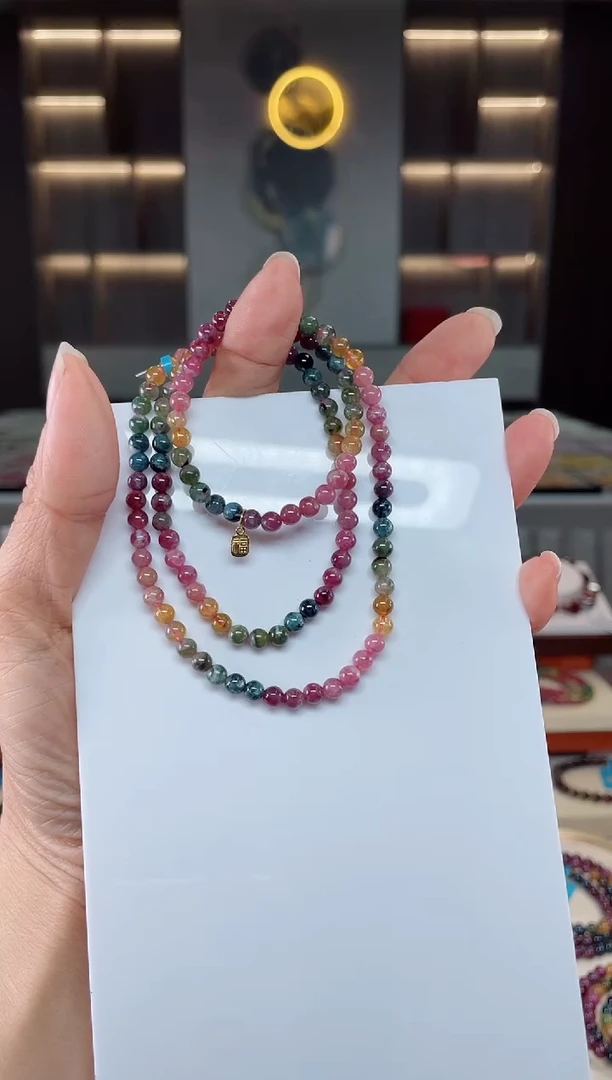 【闪购商品】碧玺三圈手串未镶嵌（多样性发一条）Q