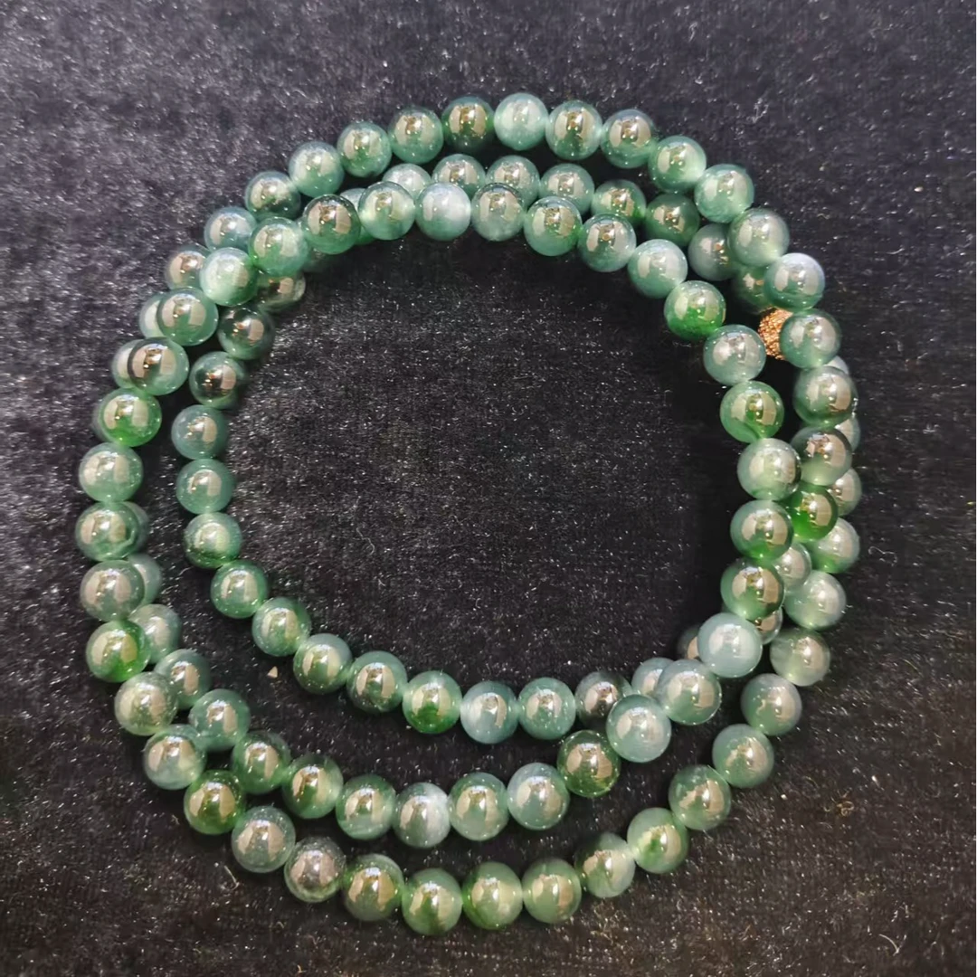 A货翡翠时尚翠色手串