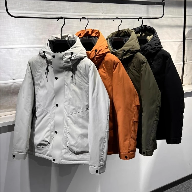 莱蒙璀男款时尚休闲短款连帽羽绒服冬季保暖百搭舒适外套男女款