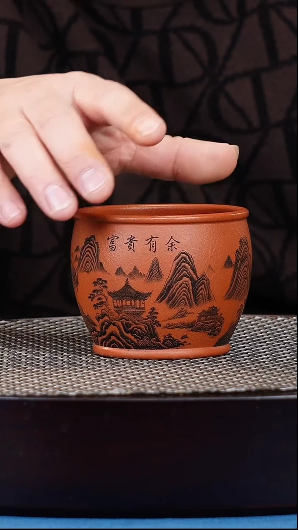 茶杯紫砂宜兴原矿紫砂 手工主人杯