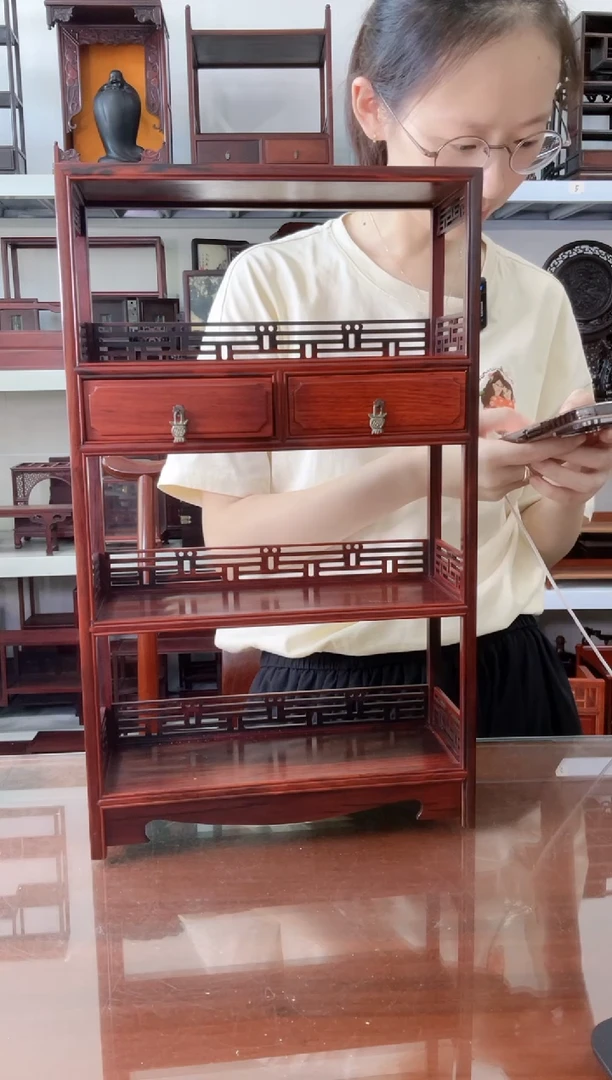 微凹黄檀（南美大红酸枝）大书架27*10*45   230