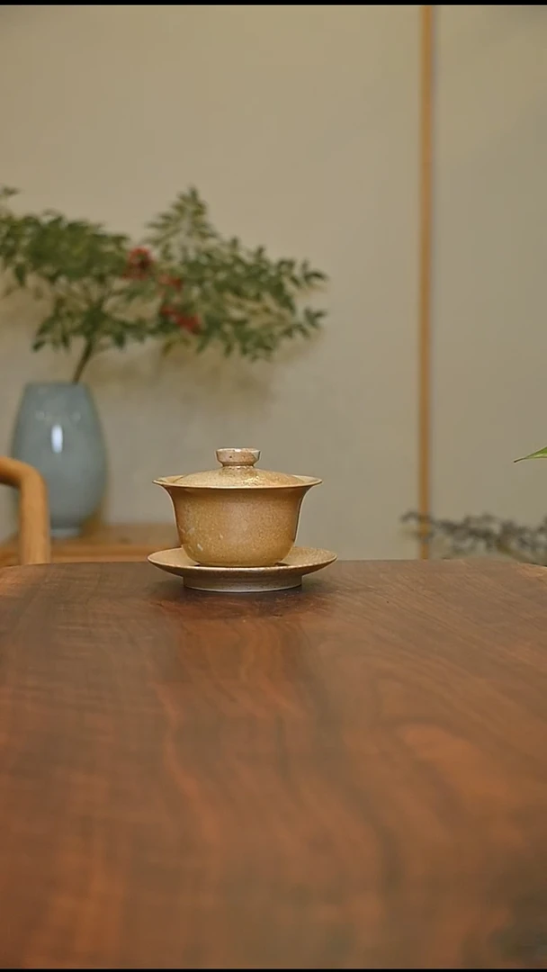 盖碗 落灰烧 微瑕 朱家汝窑款