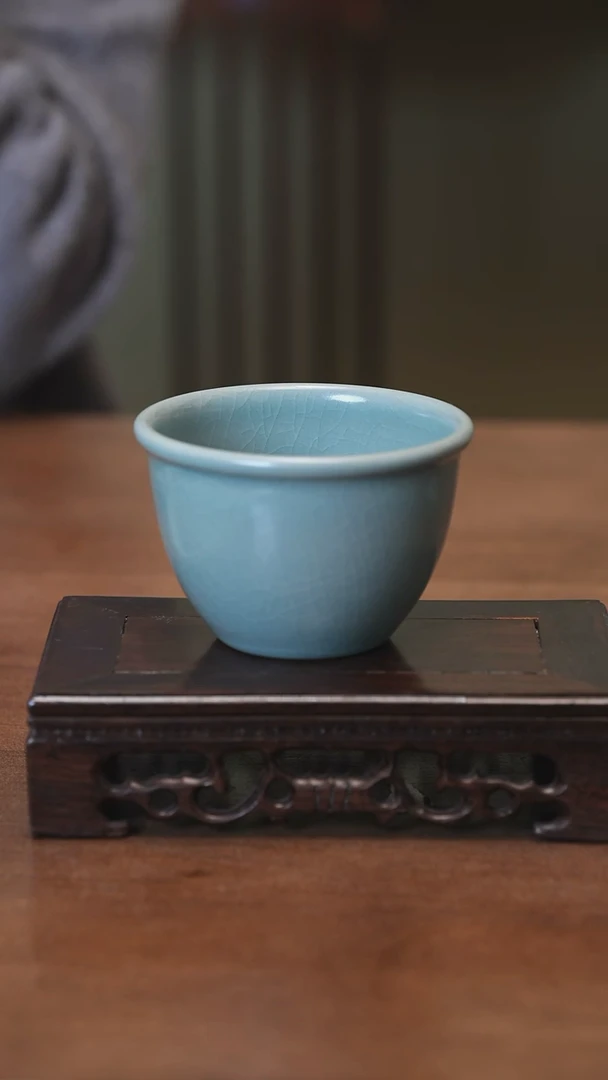 【闪购商品】Y宝丰宋官窑原产地汝瓷缸杯（微瑕）