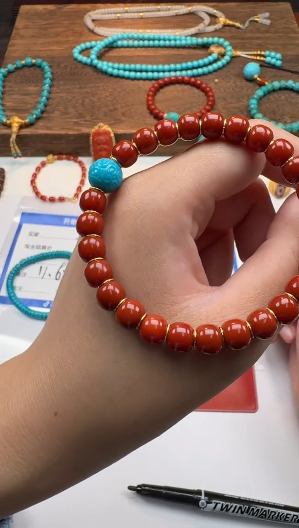 18K金镶嵌手串手串南红玛瑙沈*手串手串