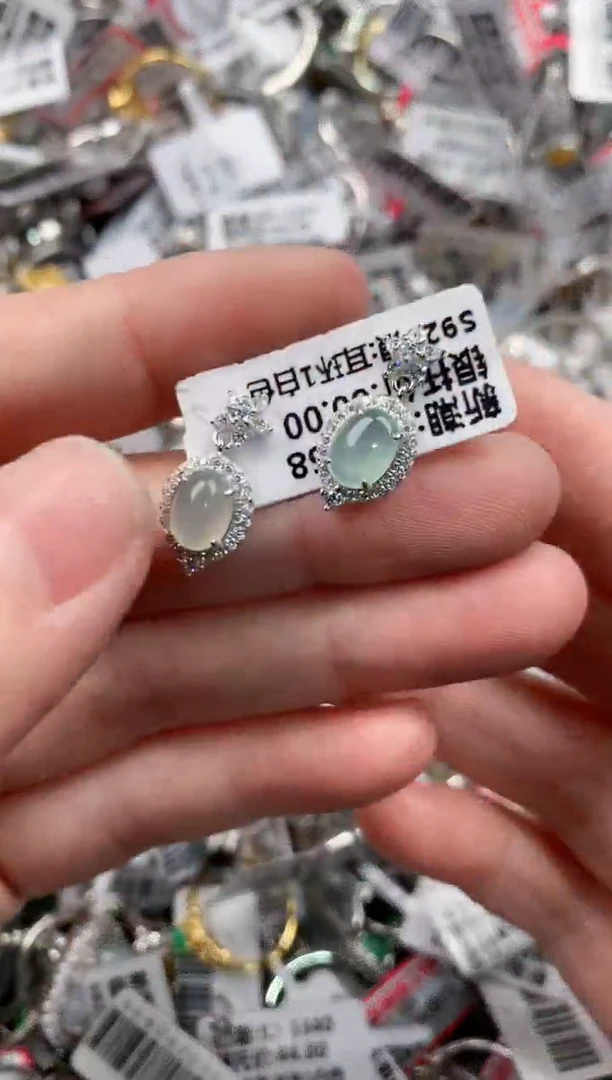 银S925镶嵌戒指翡翠999       5