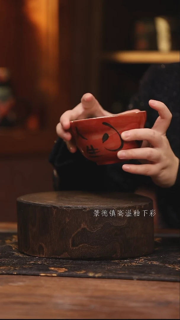 陶瓷景德镇高温釉下手绘陶瓷@L678@