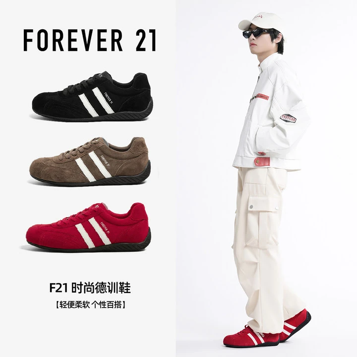 F21真皮男鞋秋天赛车德训鞋机车鞋情侣鞋款女鞋透气夏季耐磨女鞋