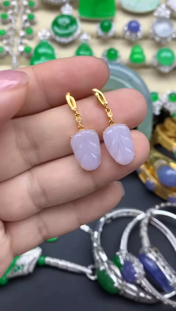 【闪购商品】翡翠耳饰18K金镶嵌313-中国好珍宝