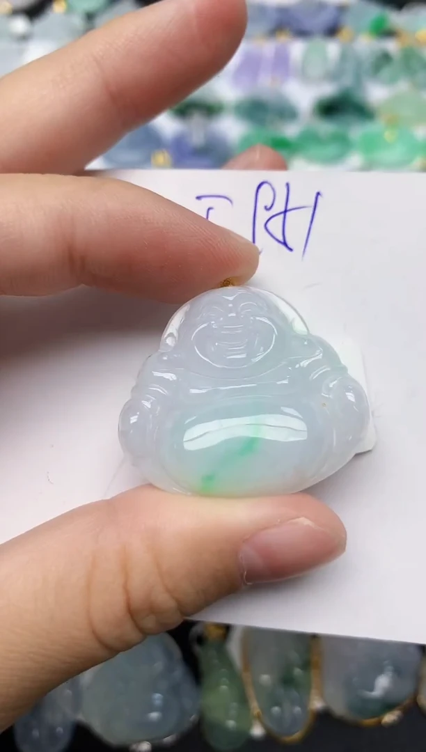 颈饰18K金镶嵌翡翠天然缅甸A货翡翠百元以上9元证书费自理