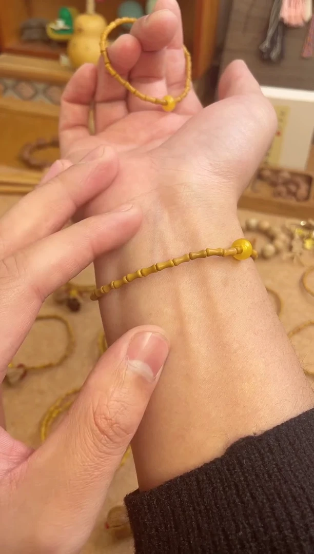 竹节手串一物一拍单圈加黄跑环