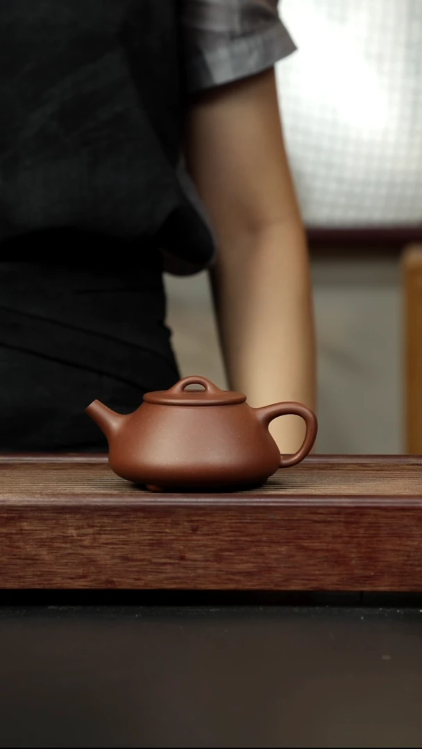 紫砂茶壶底槽清 平盖石瓢 小二拙泥