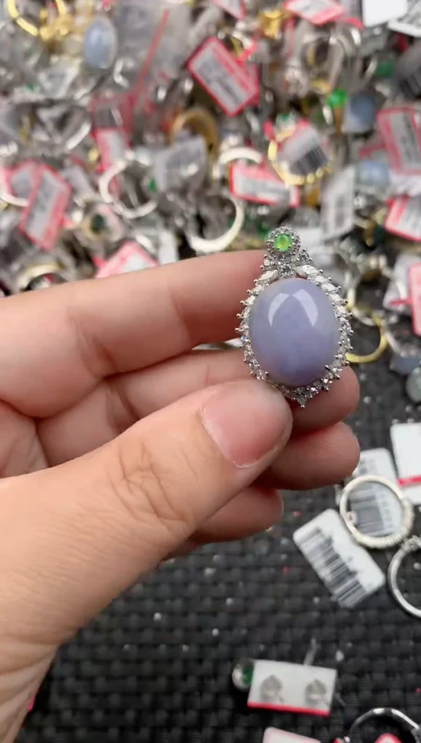 银S925镶嵌戒指翡翠999   2