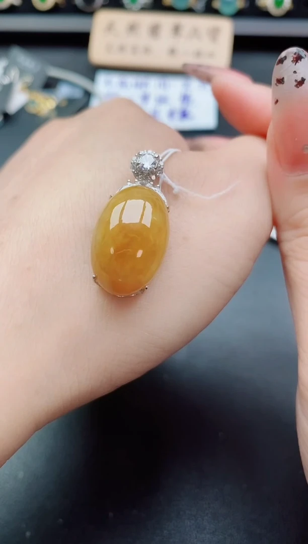 吊坠(赠链)银S925镶嵌翡翠1