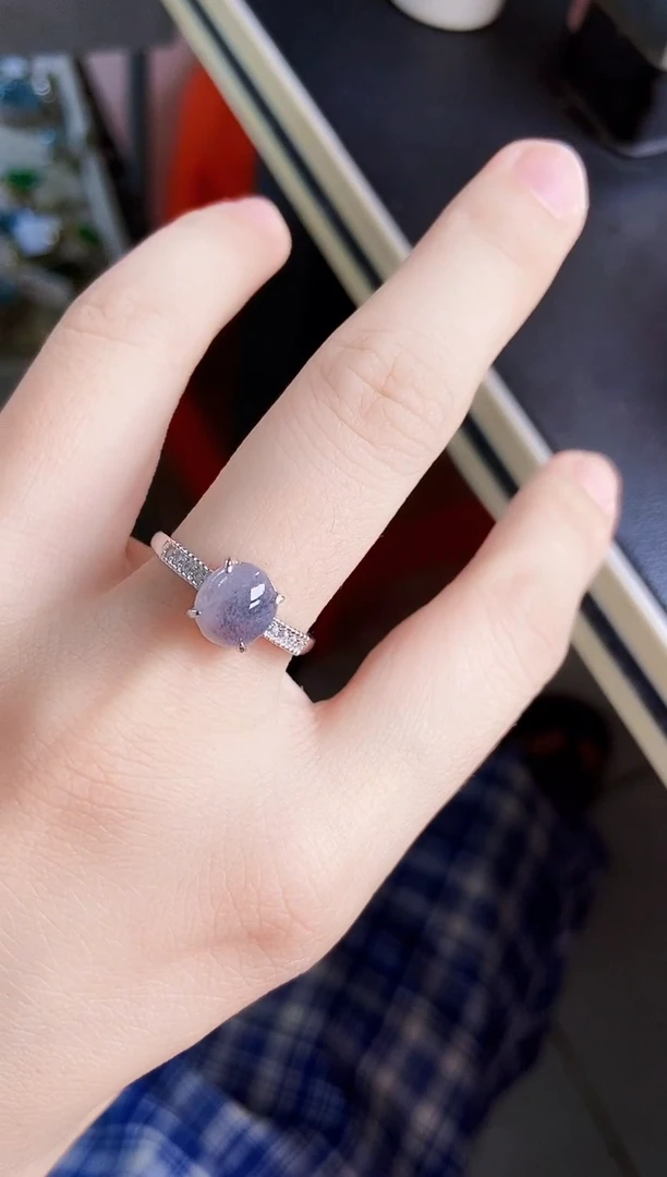 翡翠戒指银S925镶嵌548