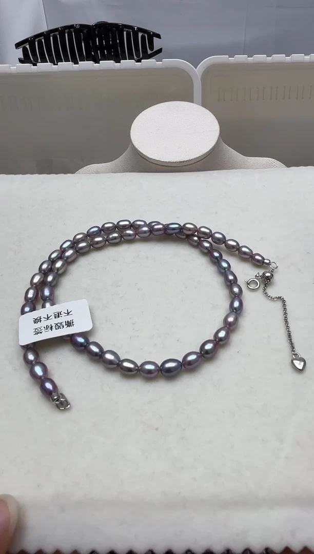 银S925镶嵌项链淡水珍珠项链